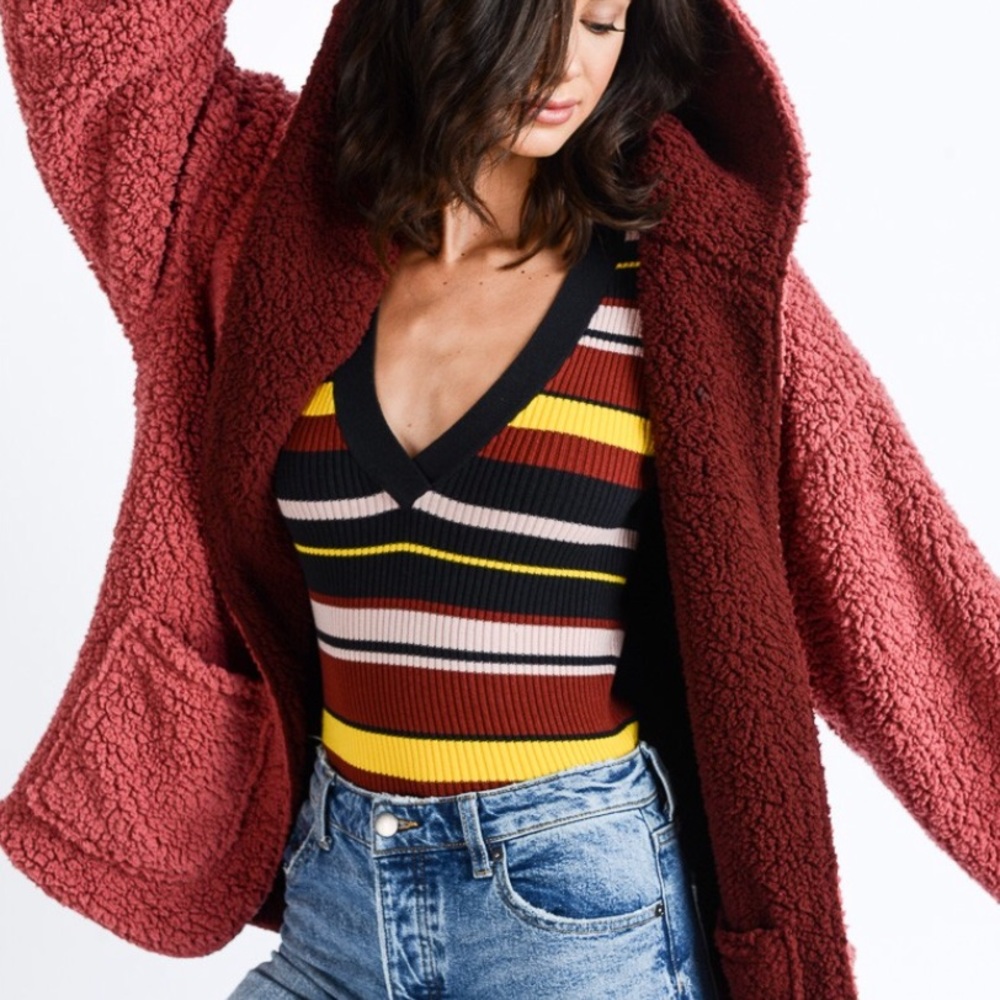 NWT Reversible Cozy Pocket Hooded Cardigan Sweater - Picture 3 of 8